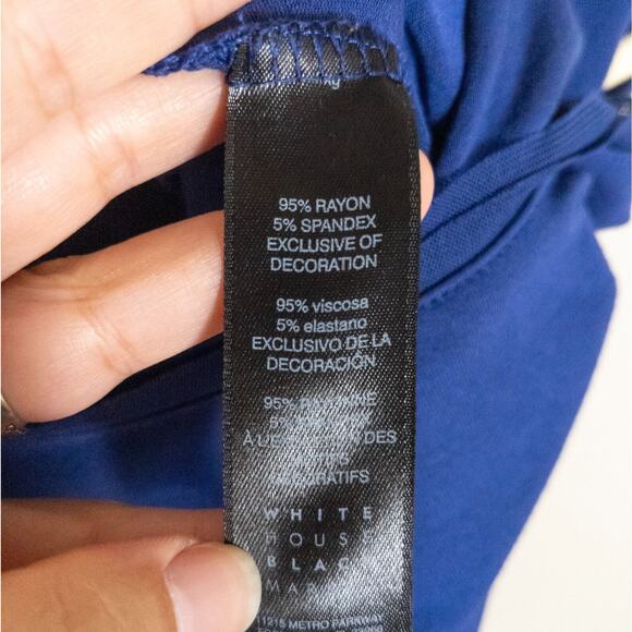 WHBM White House Black Market Blue Cold Shoulder Knee Length Dress Women's Small - Picture 5 of 6